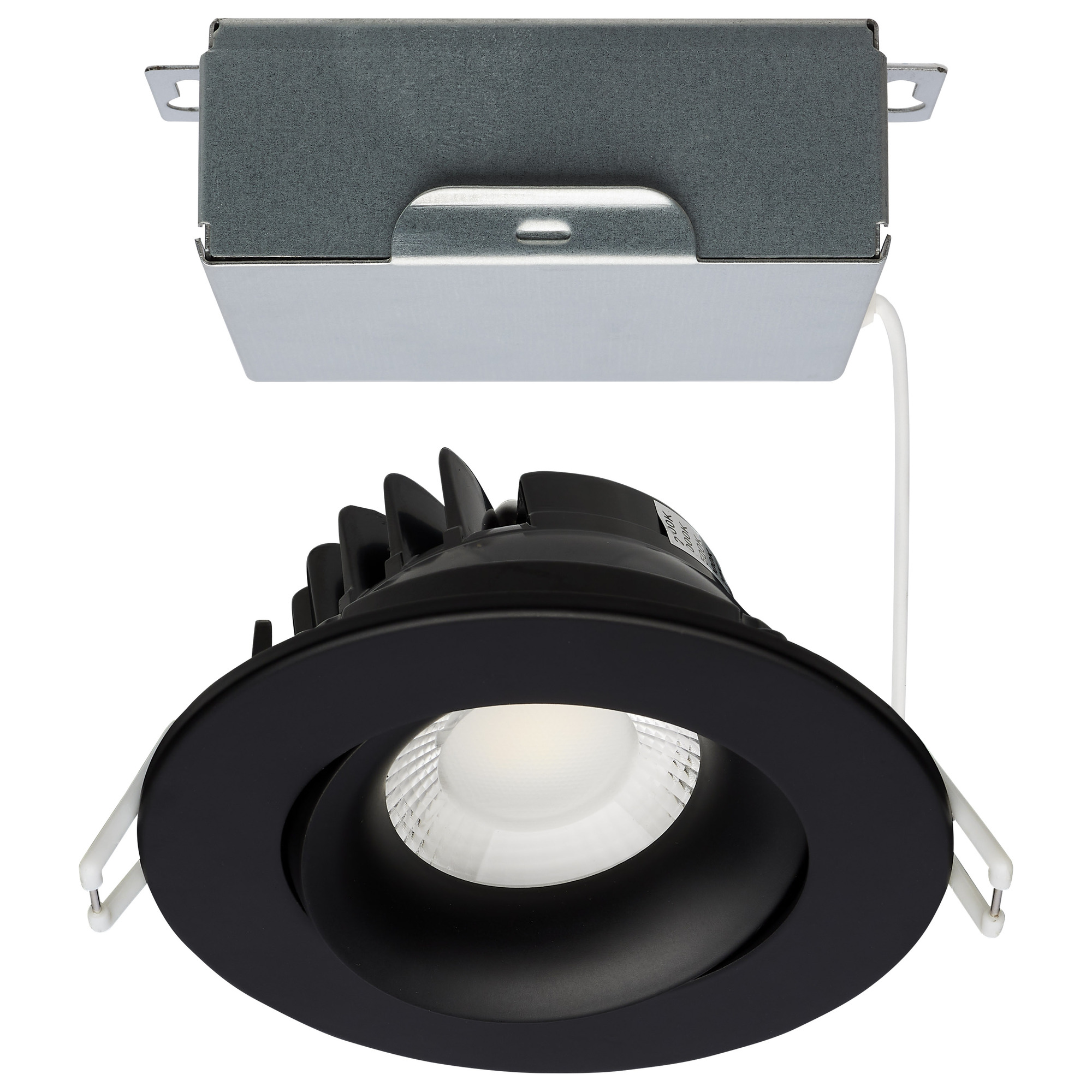 12W LED Downlight - Gimbal 3.5 in - CCT Select - Round - Remote Driver - Black - 840L 120V