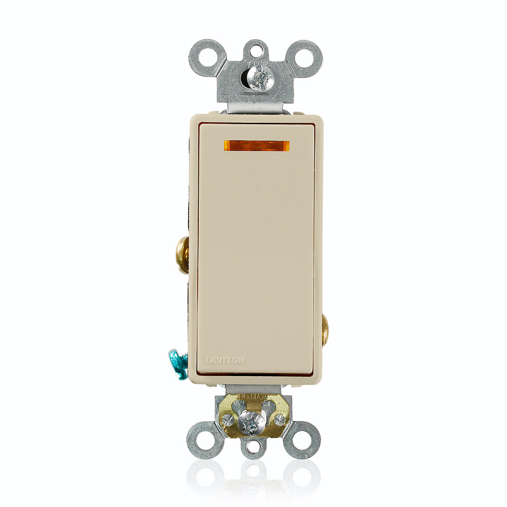 5631-2I Lighted Handle Self-Grounding Illuminated AC Quiet Switch, 120 V AC, 20 A, 1 hp Power Rating