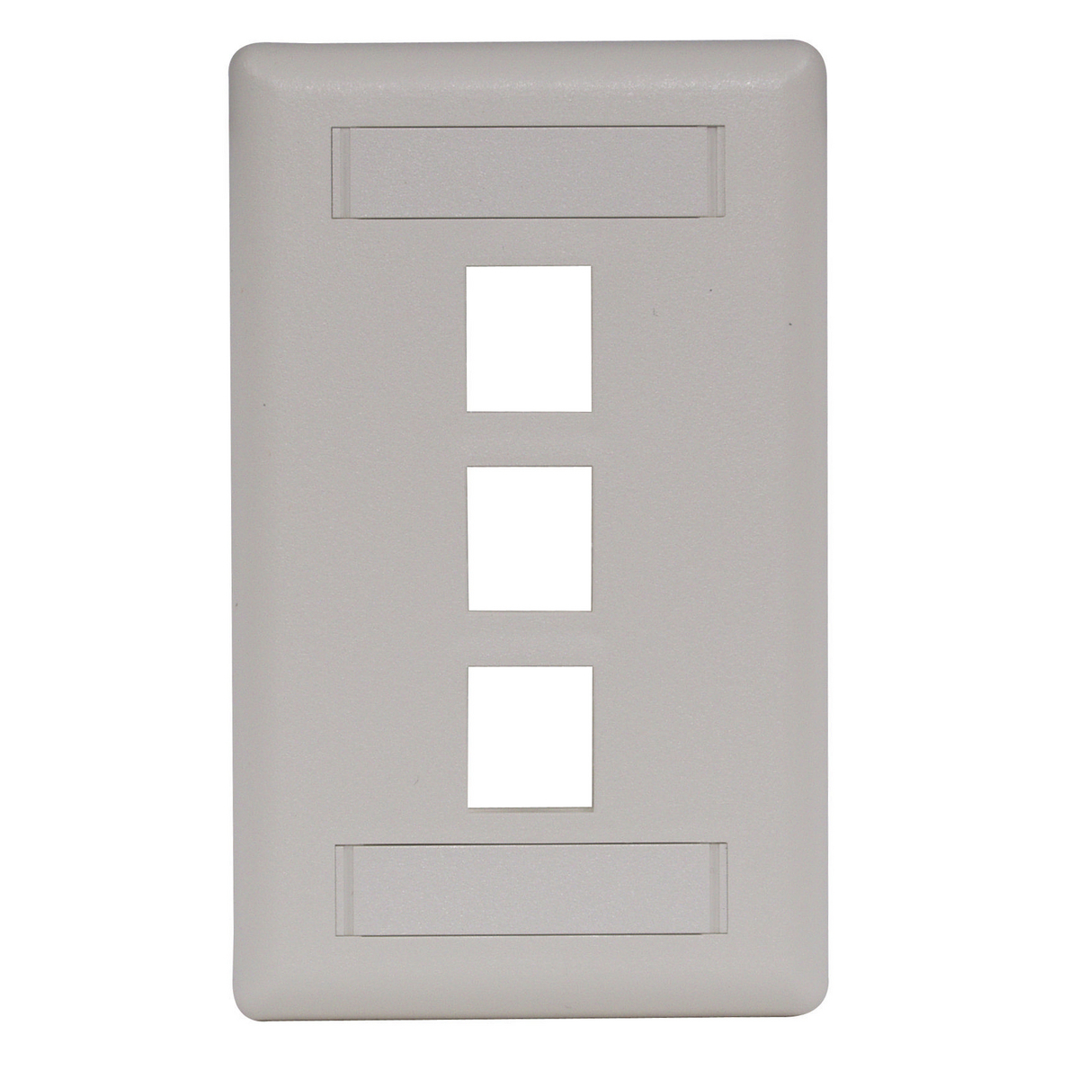 IFP13OW Molded Rear Load Standard Keystone Faceplate, 1 Gangs, 3 Ports, Phone/Data/Multimedia Module, Fastened Mount, High-Impact Thermoplastic