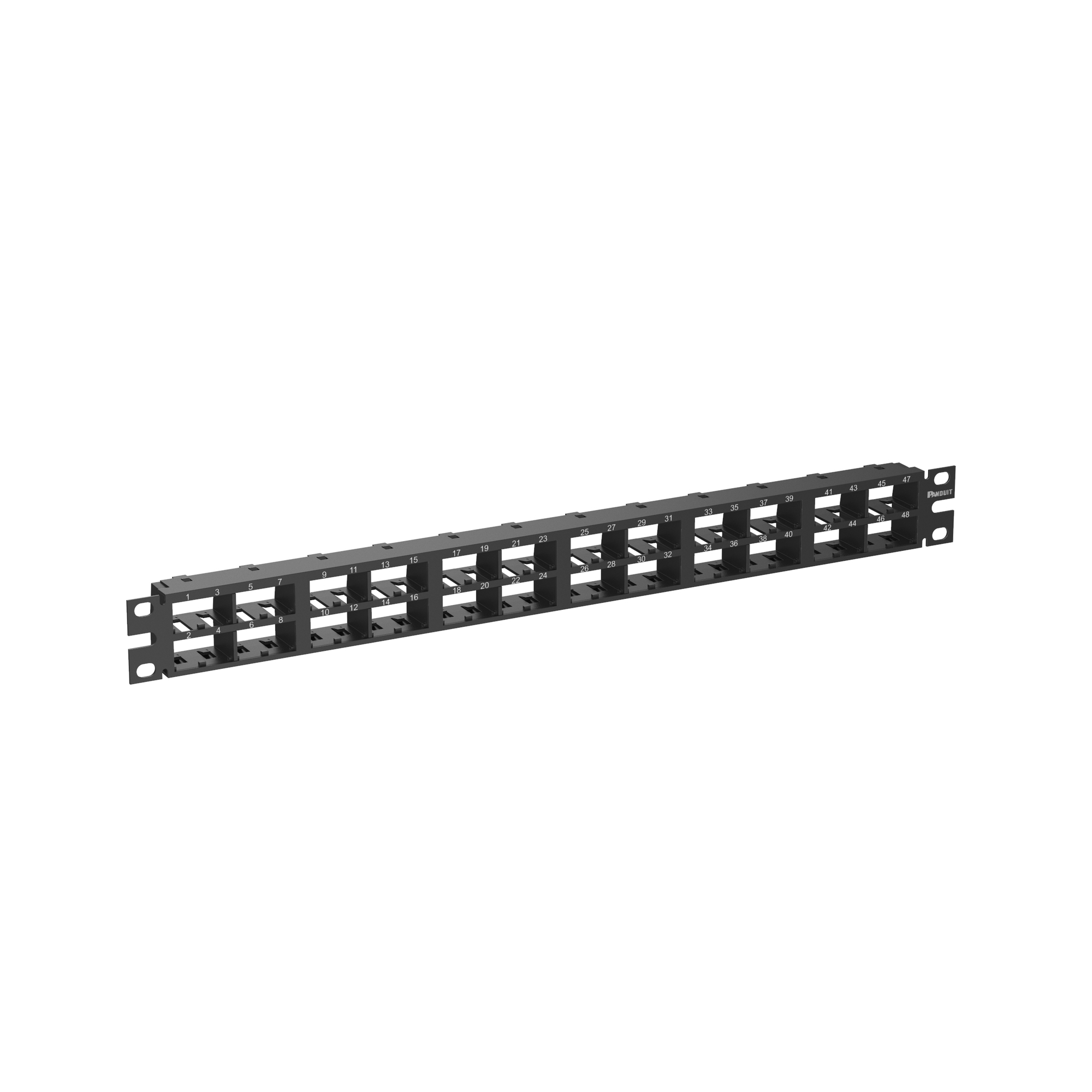 Mini-Com Patch Panel, w/VN 48 Port, 1 RU, BL