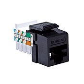 5EHOM-RE5 IDC Snap-In Connector, Cat 5e Module, Flush Mount, Plastic, Black