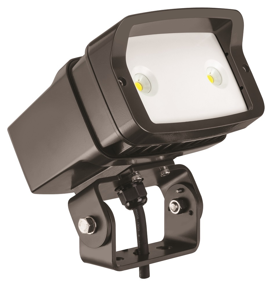 OFL1 LED P1 40K MVOLT YK DDBXD M4 Round Floodlight, LED Lamp, 21 W Fixture, 120 to 277 V AC, Gloss Housing