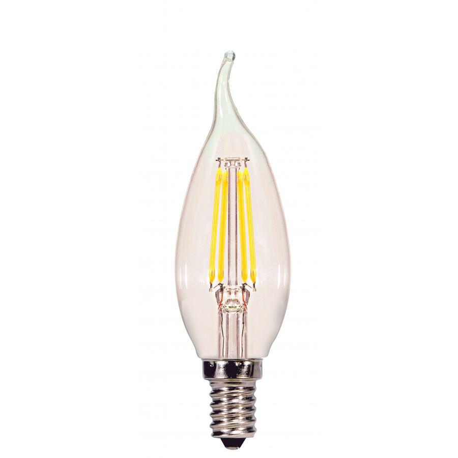 S29891 Dimmable Filament LED Lamp, 4 W, 40 W Incandescent Equivalent, E12 Lamp, CA11 Shape, 350 Lumens
