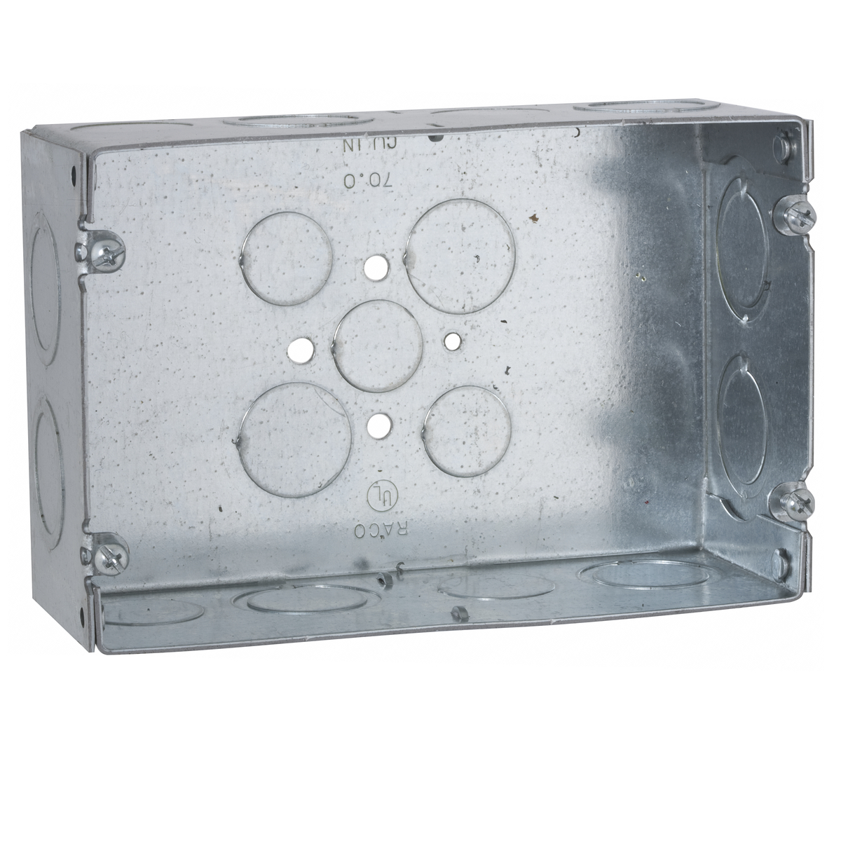 941 Gang Box, Steel, 70 cu-in Capacity, 2 Gangs, 17 Knockouts