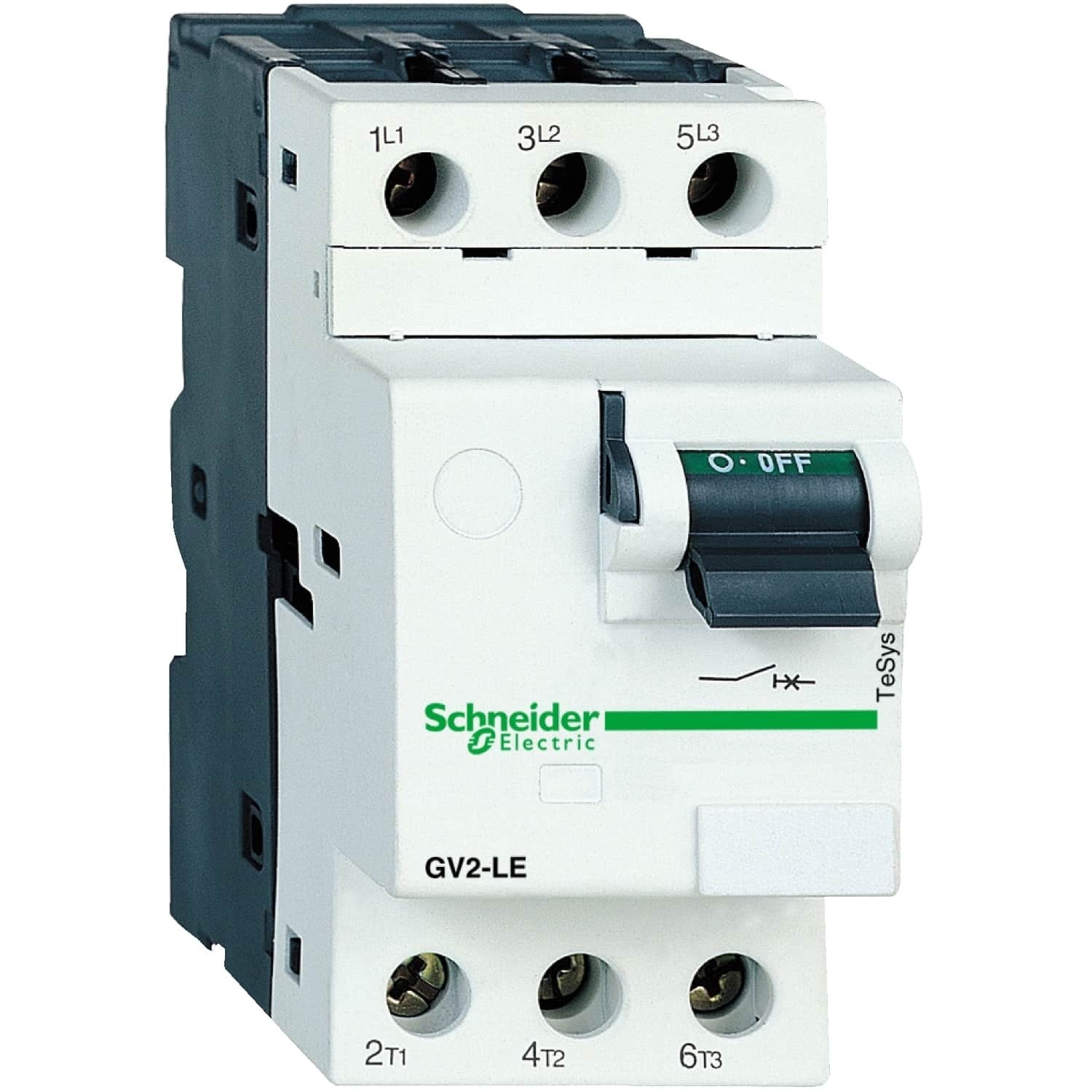 GV2LE14 TeSys Motor Circuit Breaker, 690 V AC, 10 A, 3/10/15/100 kA Interrupt, 3 Poles, Magnetic Trip