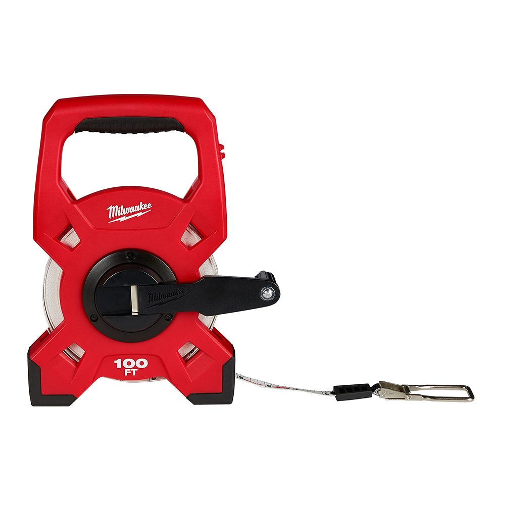 48-22-5201 Long Reel Measuring Tape, 100 ft L x 1/2 in W Blade, Steel Blade