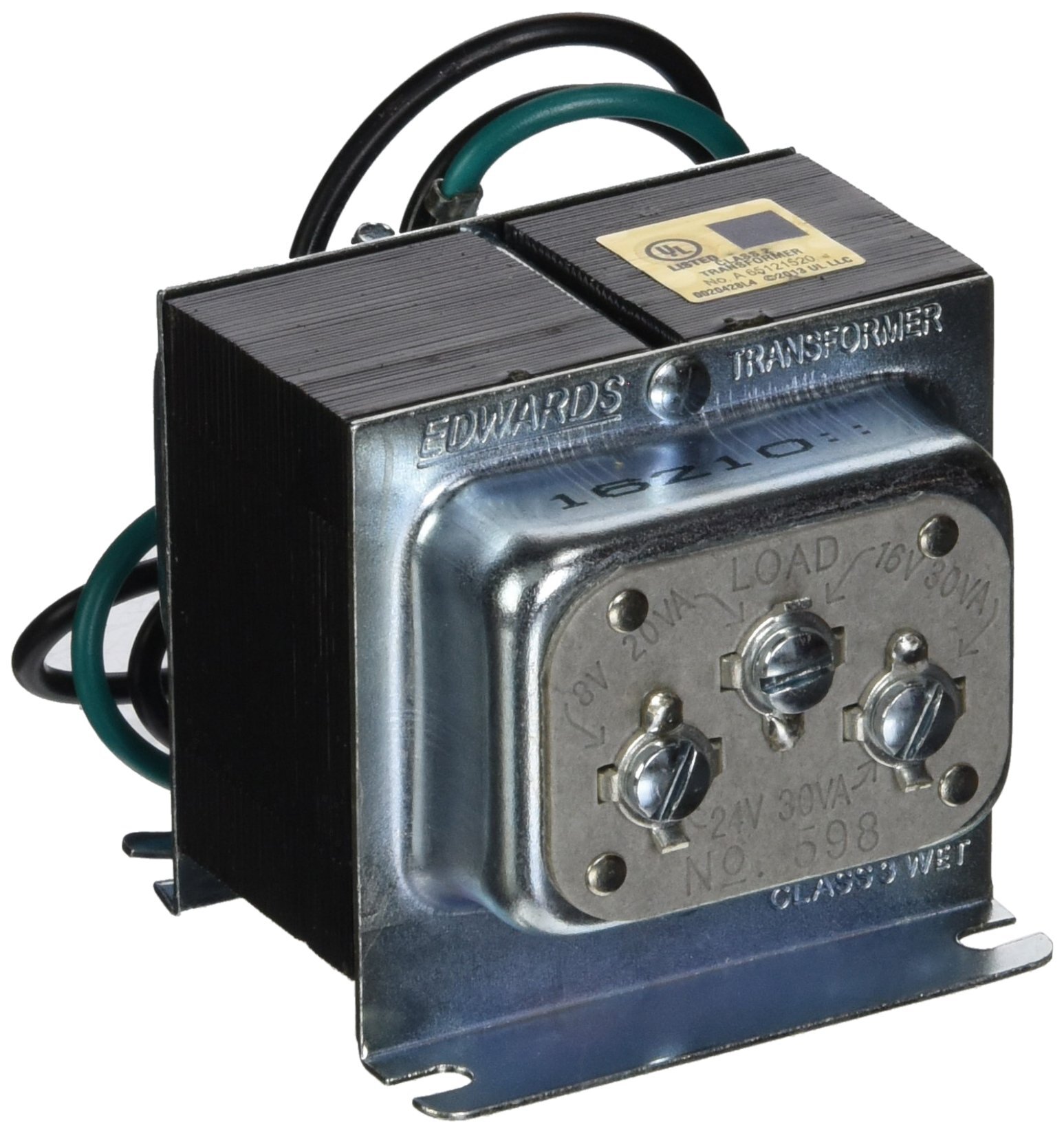 598 590 Class 2 Low Voltage Signaling Transformer, 120 V AC Primary, 8/16/24 VAC Secondary, 50/60 Hz, 1 Phase