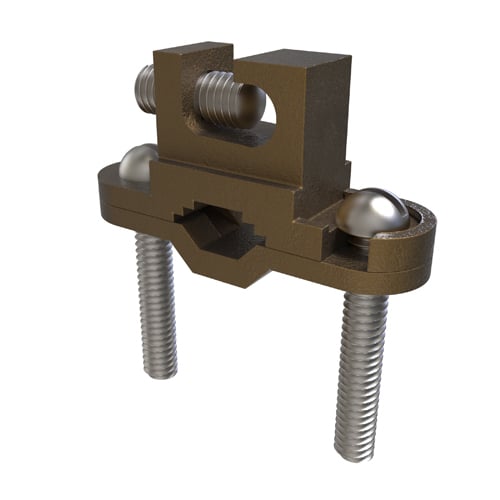 BGC-2PS-DB ClearChoice Type BGDB Grounding Clamp, 1/4 to 1 in Rod, 10 to 2 AWG Conductor, Bronze