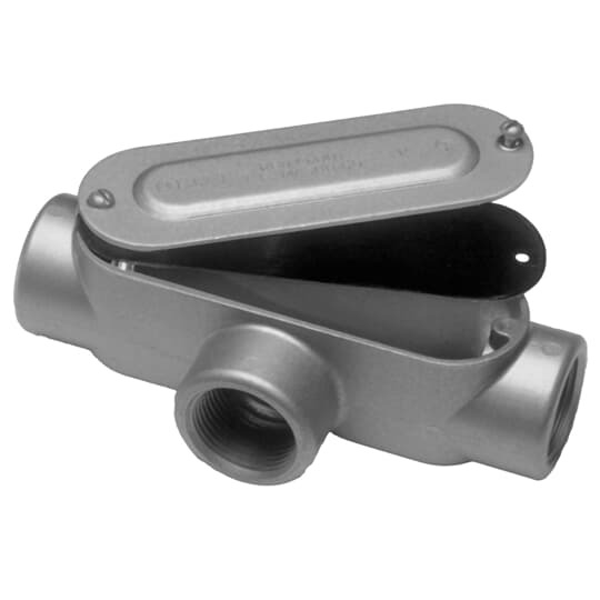 DAT-1-CG Red Dot A Series Type T Conduit Body With Cover, Gasket, 1/2 in Hub, 4.3 cu-in Capacity, Die Cast Aluminum