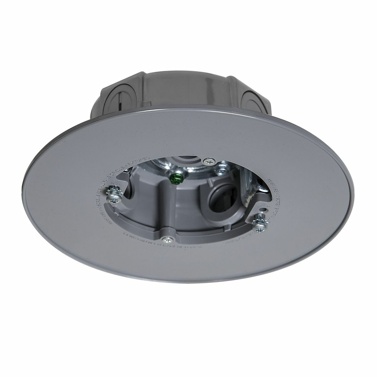 PRCF57550GY Electrical Heavy Duty Non-Metallic Weatherproof Ceiling Fan and Luminaire Box, PVC/Steel, 70 lb Ceiling Fan/150 lb Fixture Capacity, 5 Outlets, 4.75 in L x 6.313 in W x 7.75 in D