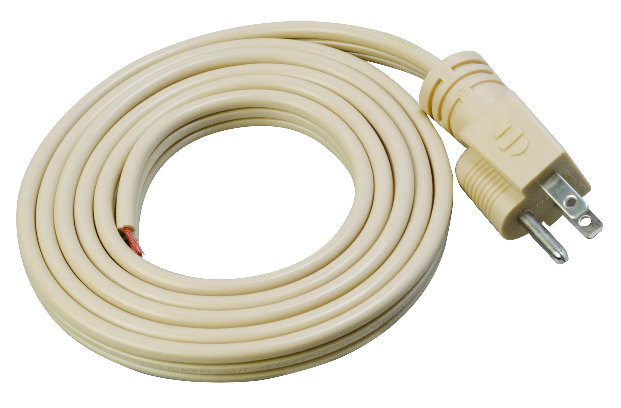 6ft SPT-3 Flat Indoor Replacement Power Supply Cord, Straight, 14/3, Beige