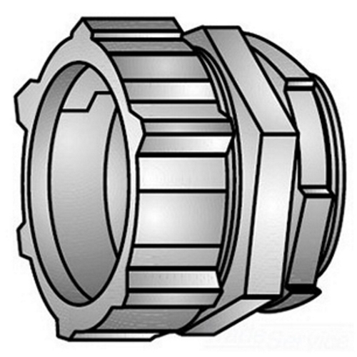 31-250 Type 31 Gland Compression Connector, 2-1/2 in Trade, For Use With Threadless Rigid Conduit, Malleable Iron, Zinc Electroplated