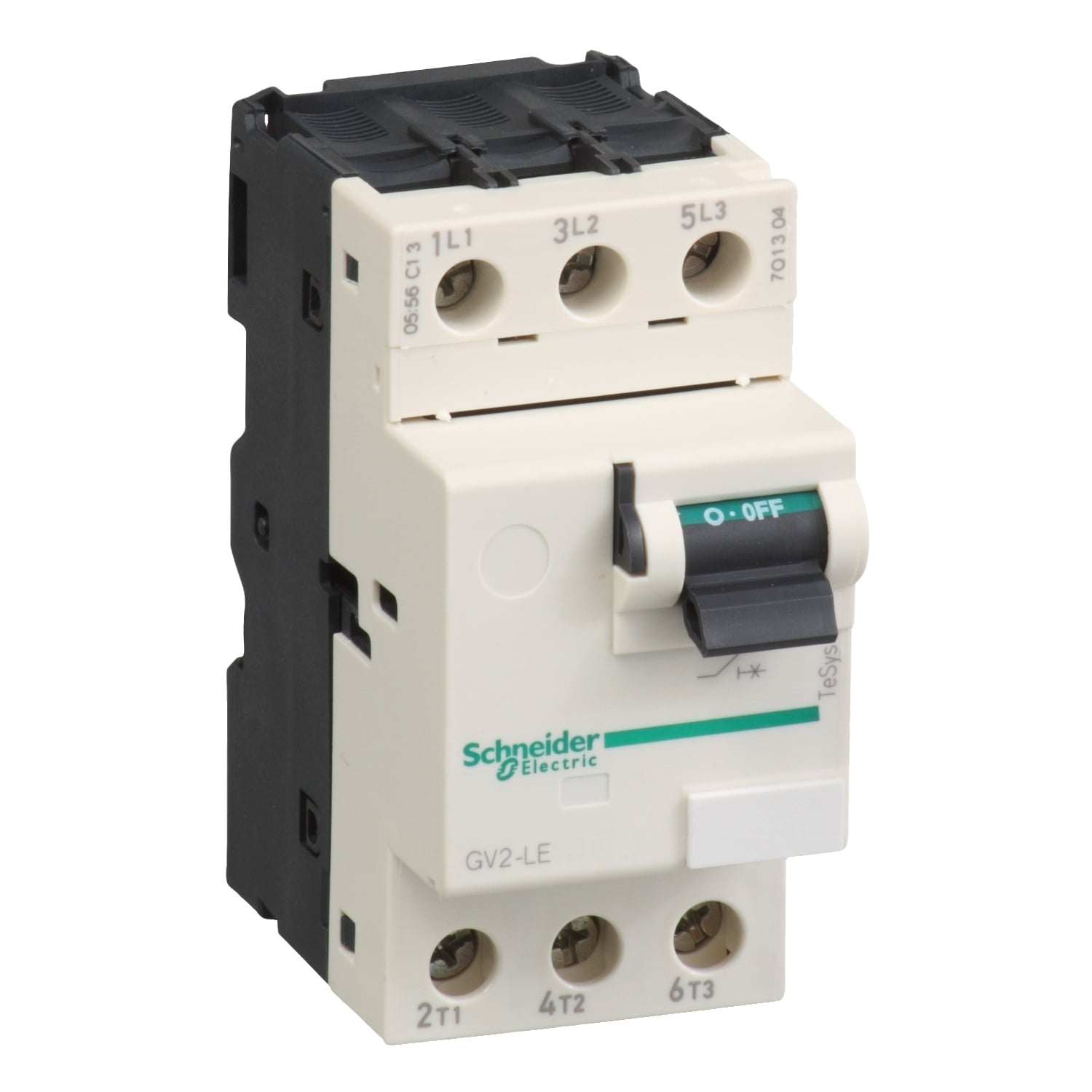 GV2LE20 TeSys Circuit Breaker, 690 V AC, 18 A, 3/6/8/15/100 kA Interrupt, 3 Poles, Magnetic Trip