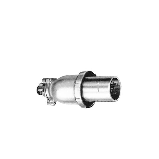 JPS644F Russellstoll J-Line Watertight Weathertight Plug With Screw Collar, 600 VAC, 60 A, 4 Poles, 4 Wires