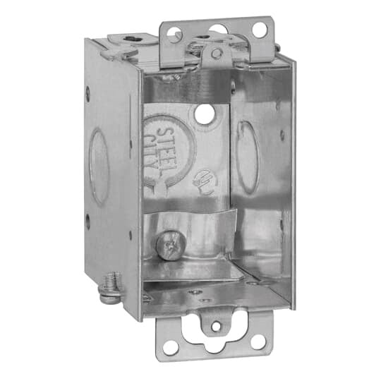 LXWOW-25 Steel City Gangable Switch Box, Steel, 12.5 cu-in Capacity, 1 Gangs, 1 Outlets, 4 Knockouts, 2 in W x 2-1/2 in D x 3 in H