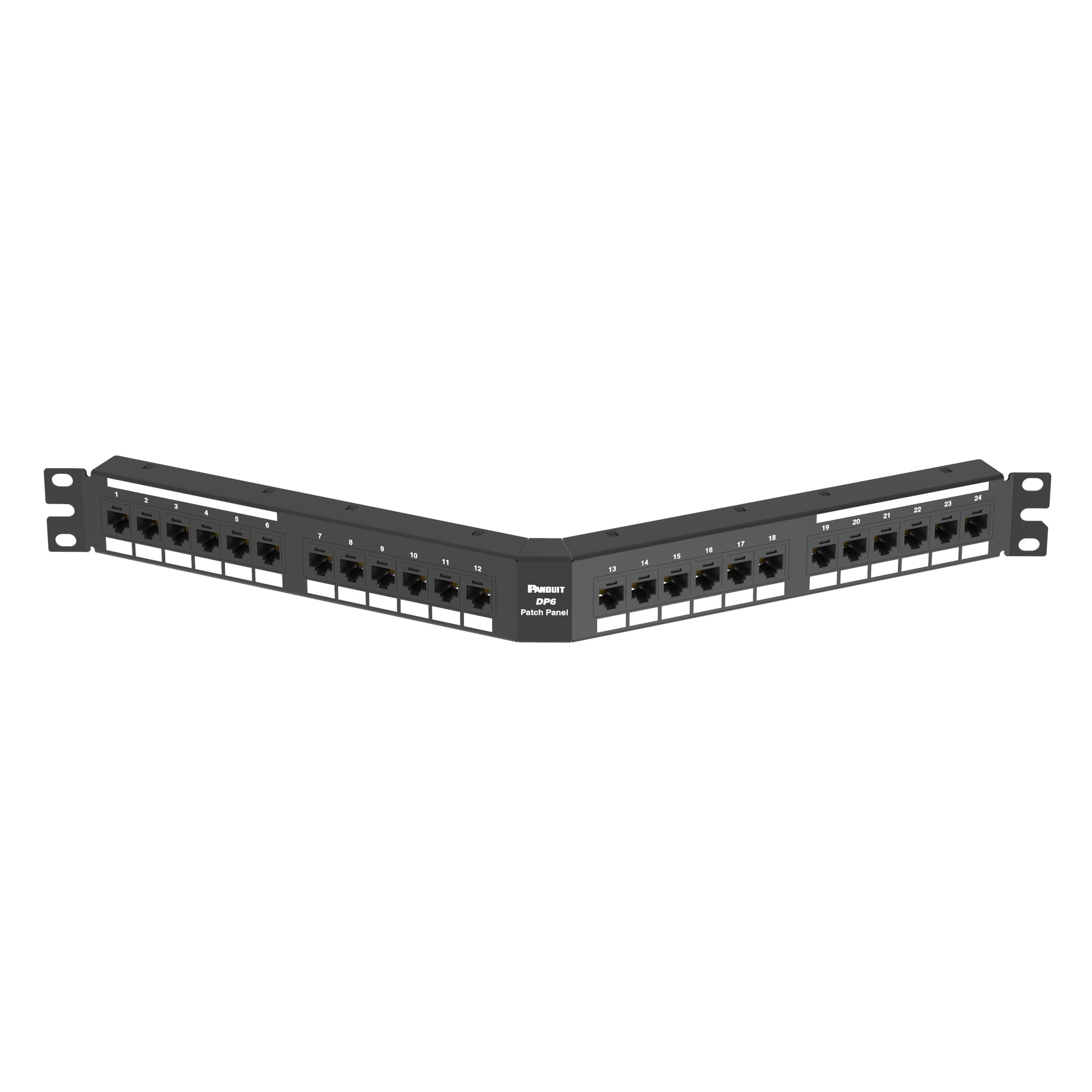 Cat 6 Angled Punchdown Patch Panel, 24 Port, 1 RU