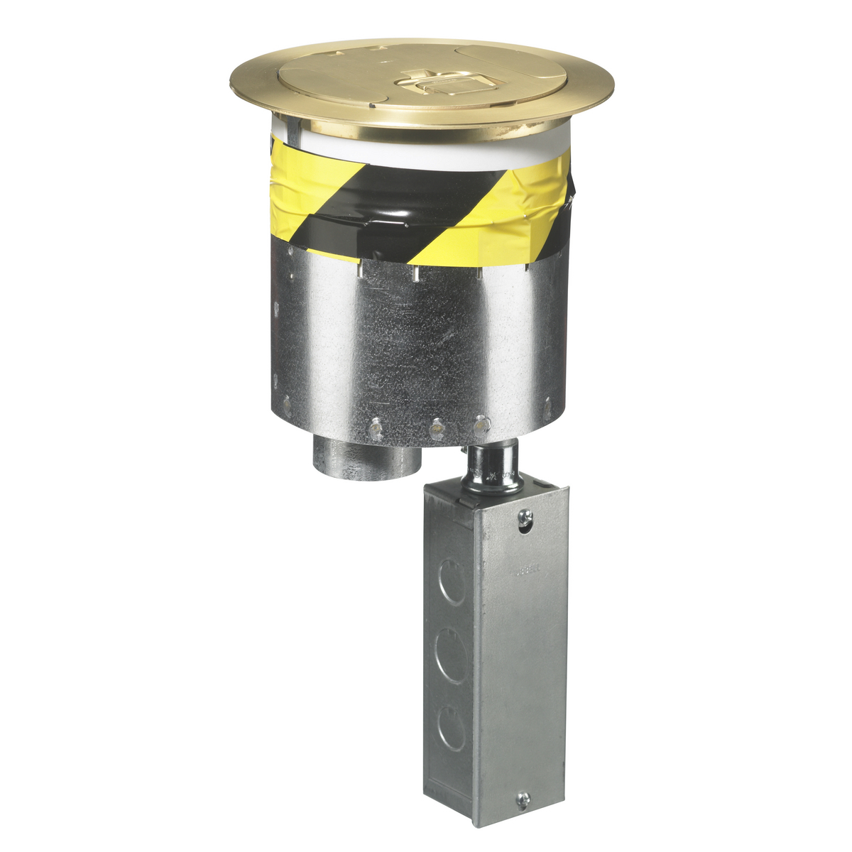 S1R6PTDEHBRS SystemOne Flush Split Recessed Standard Sized Poke-Through Assembled Unit, 6 in Hole, 7-1/2 in Dia Cover, 1000 lb Capacity, Assorted Materials