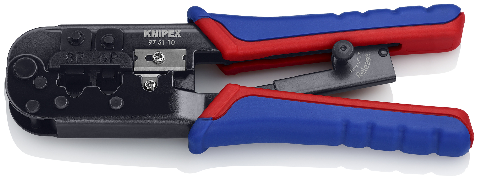 Crimping Pliers-For 6 and 8 Pole Western Plug Type, 7 1/2 in., Multi-Component, Western Crimp, 2 Crimp Position