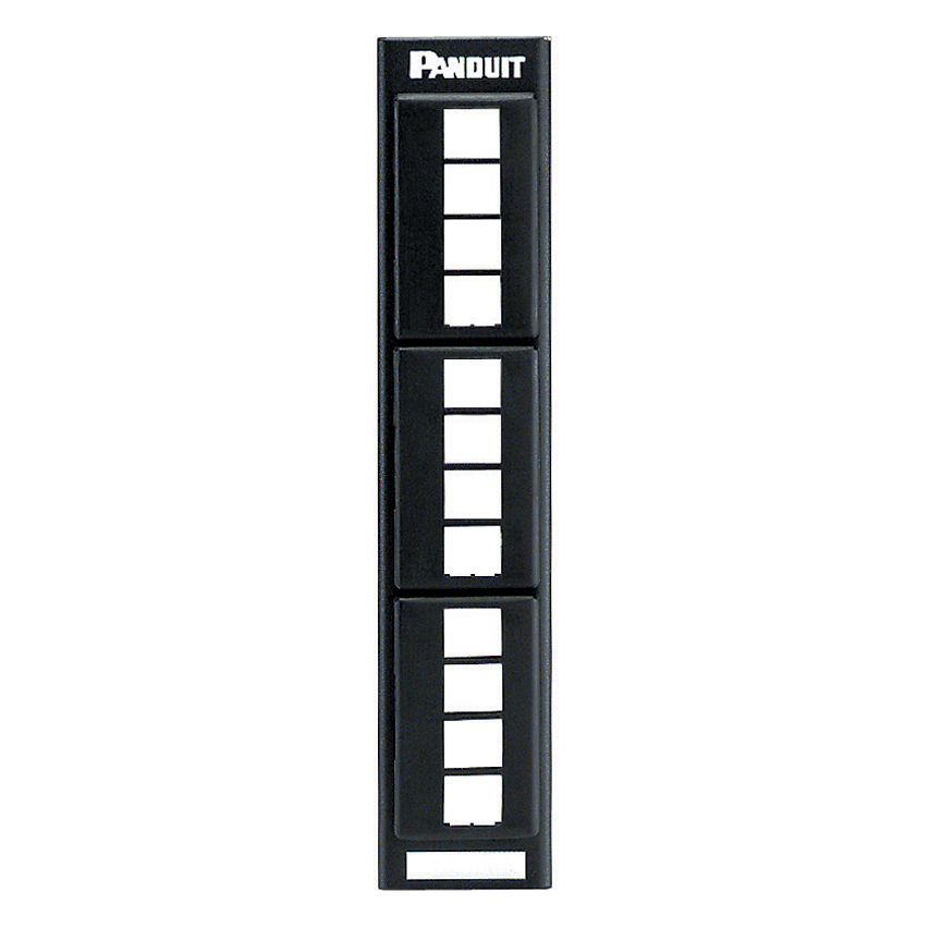 NKFP12W NetKey Flat Keystone Modular Unshielded Front Access Patch Panel, 12 Ports, ABS/Cold Rolled Steel/Stainless Steel