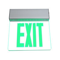 EXL2-10UNV-AL-CL-G-1 Edge Lit EXL2 Single Sided Exit Sign, LED Lamp, 2.3 W Fixture, 120 to 277 V AC, Satin Housing, EXIT Legend