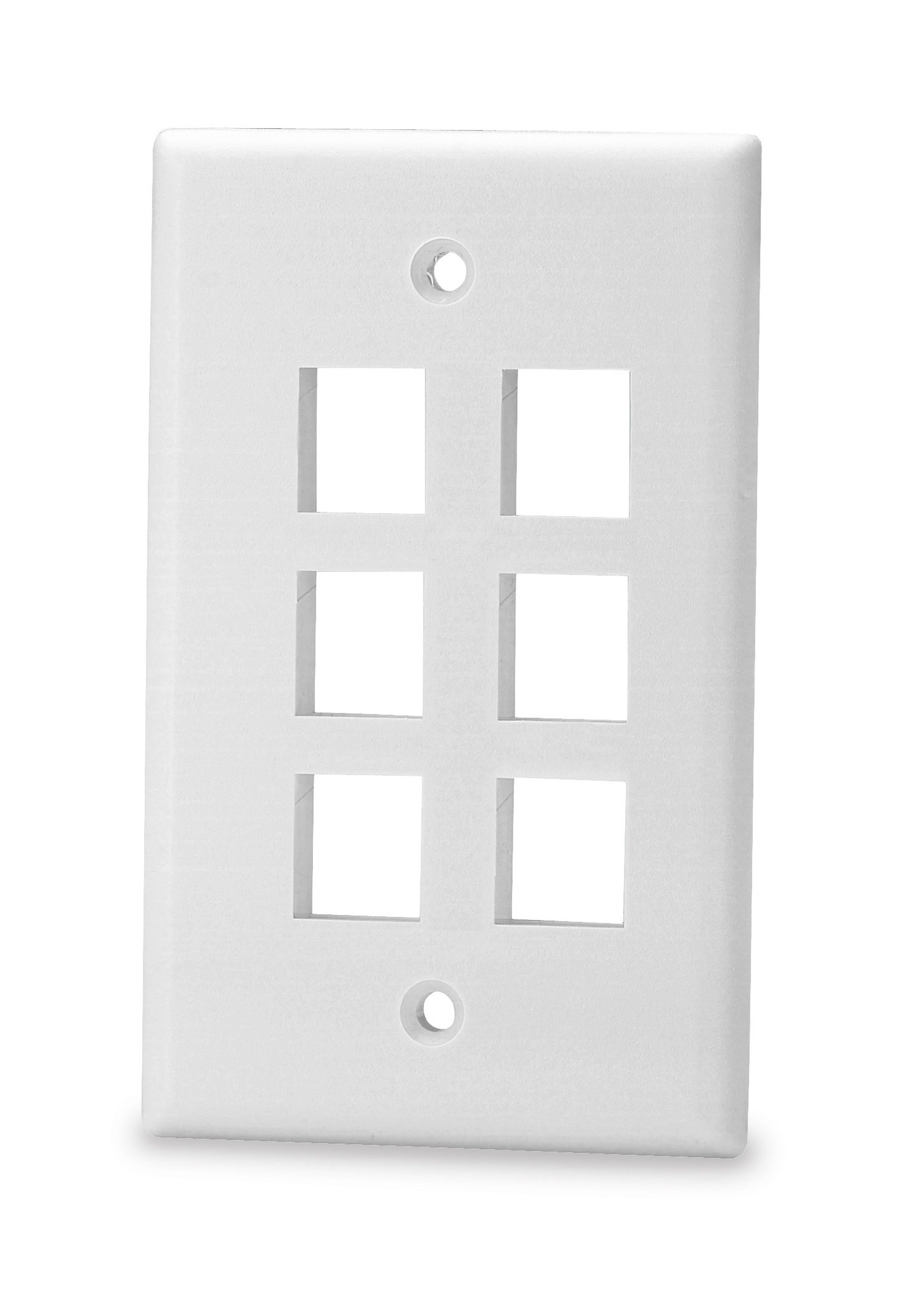 6-Port Single Gang Keystone Faceplate w/o Labeling, Ivory