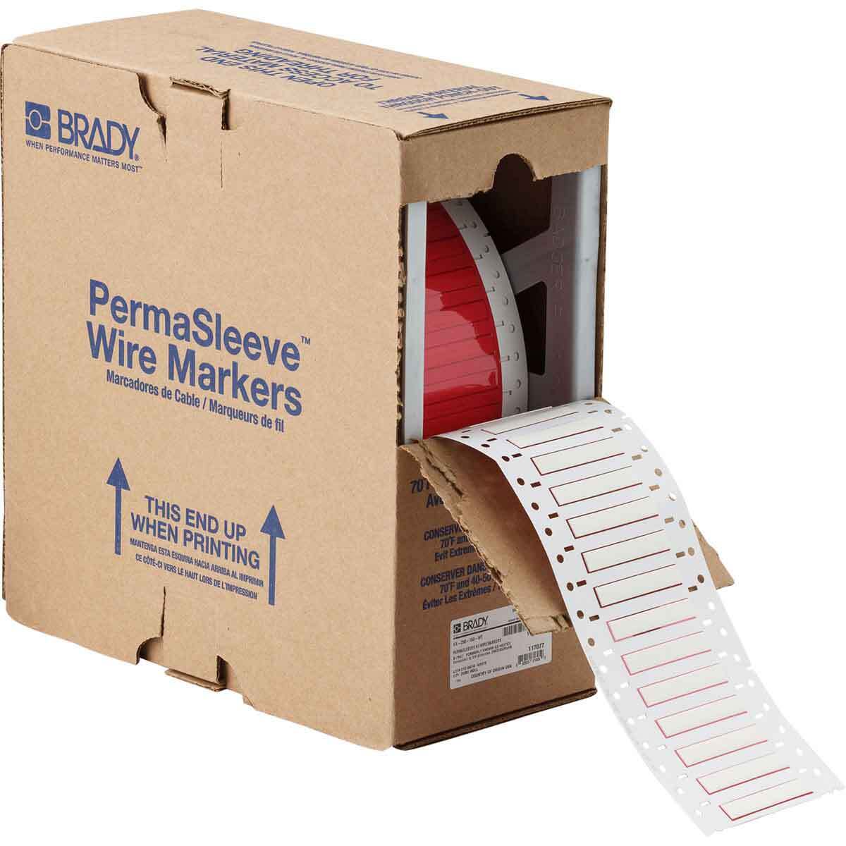 HX-187-2-WT PermaSleeve 1-Sided Heat Shrink Wire Marker Sleeve, 16 to 10 AWG Wire, 2 in W, B-7642 Polyolefin