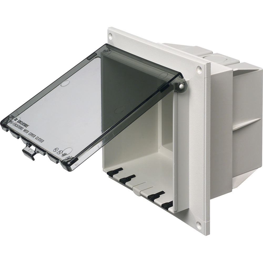 DBVR2C InBox DB Series 1-Piece Low Profile Electrical Box, Plastic, 22 cu-in Capacity, 2 Gangs, 7.159 in L x 6.888 in W x 5.142 in D