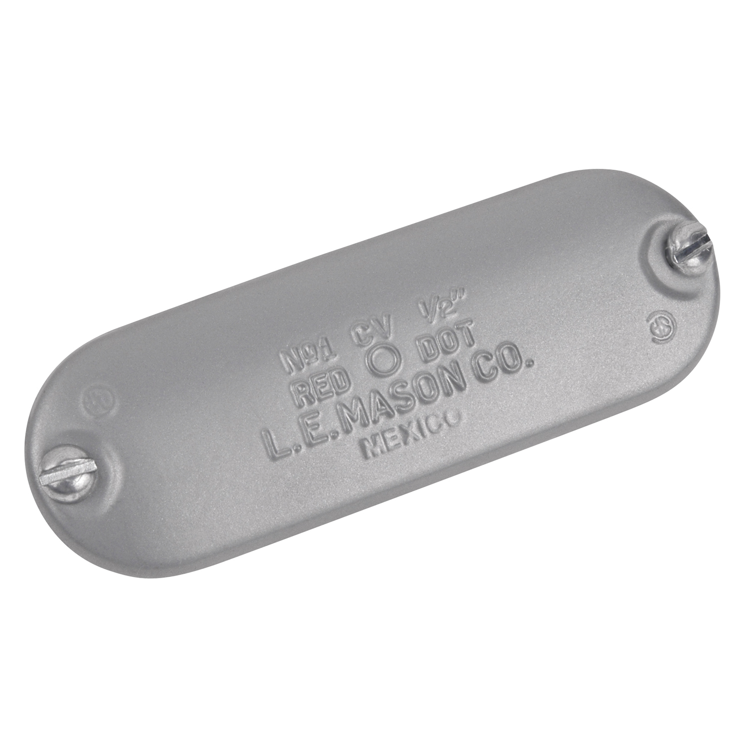 CV-7 Red Dot Conduit Body Cover With Stainless Steel Screw, 3-1/2 to 4 in Hub, For Use With Series A and B Rigid/Aluminum Conduits Body, Die Cast Aluminum, Aluminum Lacquered
