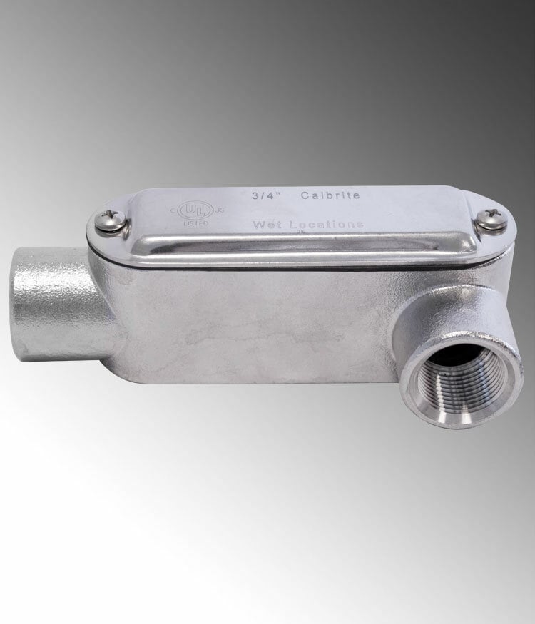 S60500LL00 Type LL Conduit Body, 1/2 in Hub, 8, 4 cu-in, 316 Stainless Steel, Polished Silver
