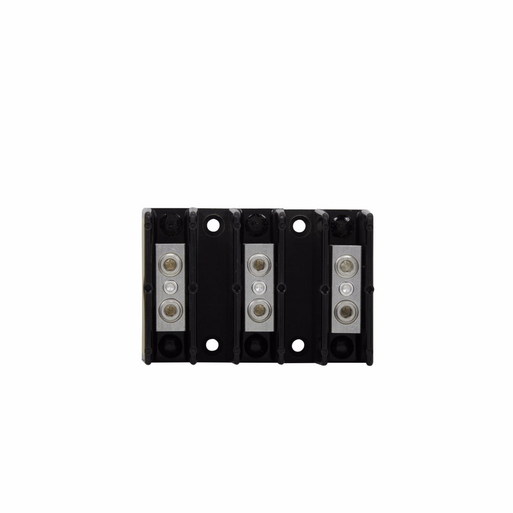 PDB204-3 Barrier Power Distribution Block, 600 V AC/DC, 175 A, 3 Poles, 8 to 2/0 AWG Cu Line/Load Wire, Aluminum