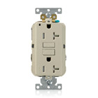 SmartlockPro Self-Test Tamper-Resistant GFCI Duplex Receptacle Outlet, Extra Heavy-Duty Industrial Specification Grade, 20 Amp, 125 Volt, Back or Side Wire, NEMA 5-20R, 2-Pole, 3-Wire, Self-Grounding - Ivory