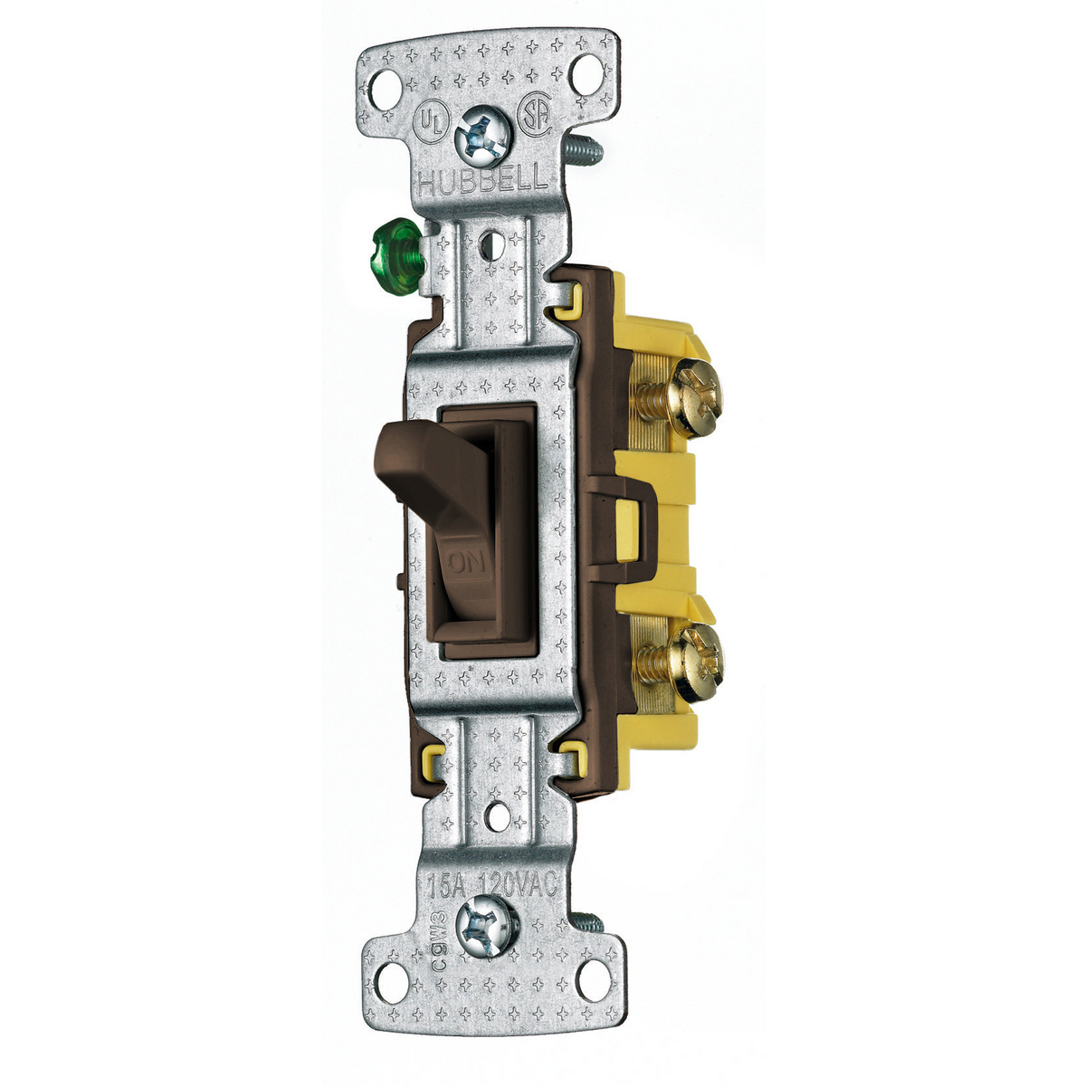 RS115 Compact General Purpose Grounding Standard Toggle Switch, 120 V, 15 A, 1800 W Power Rating, 2-Position Contact