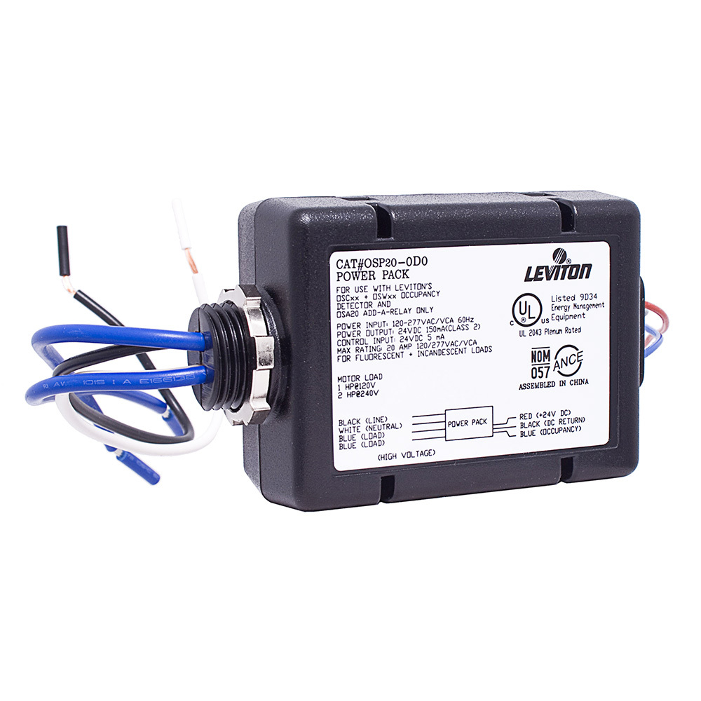 OSP20-DA0 Fluorescent/Incandescent Power Pack, 2 hp, 120 to 277 V AC Input, 24 VDC Output, 20 A/150 mA, 0.5 A Relay