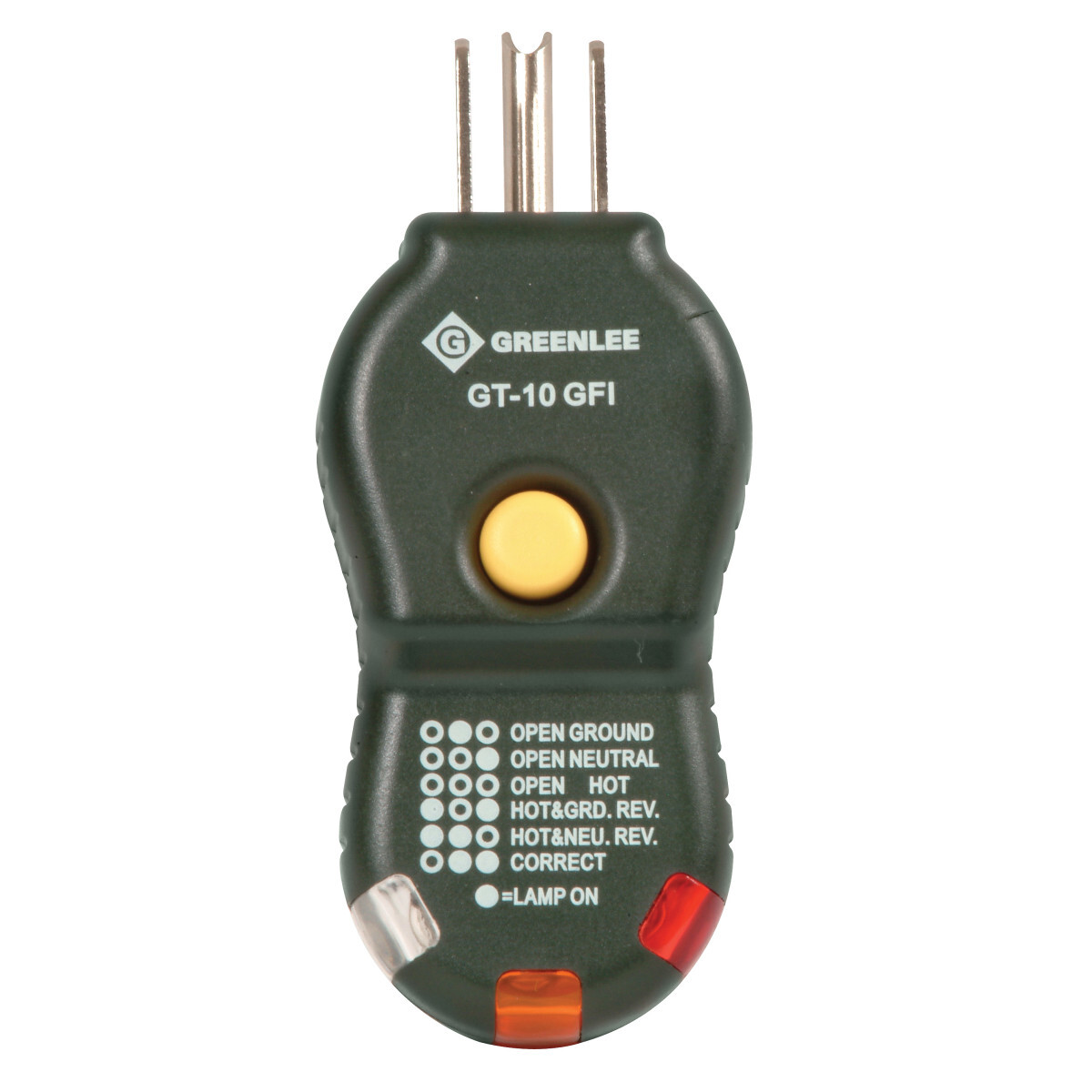 GT-10GFI 3-Wire GFCI Circuit Tester, 120 V AC