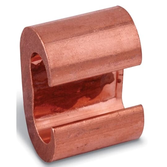 CTP50020 Blackburn Grounding C-Tap Compression Connector, C Shape, 300 to 500 kcmil Main/Run, 6 to 2/0 AWG Tap, Copper