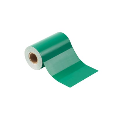 T400X000VS1Y Pan-Code Continuous Tape, 100 ft L x 4 in W, Green, Vinyl, -58 to 176 deg F