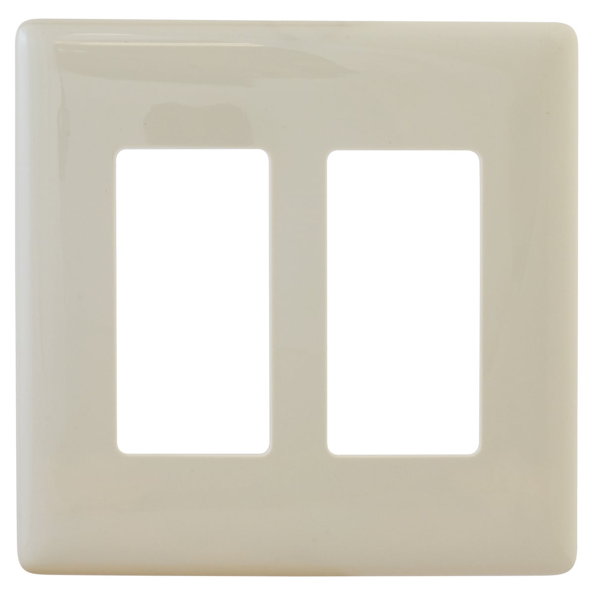 NPS262LA Non-Metallic Standard Decorator Wall Plate, 2 Gangs, 4.75 in W x 4.81 in H x 0.25 in D, Nylon, Light Almond