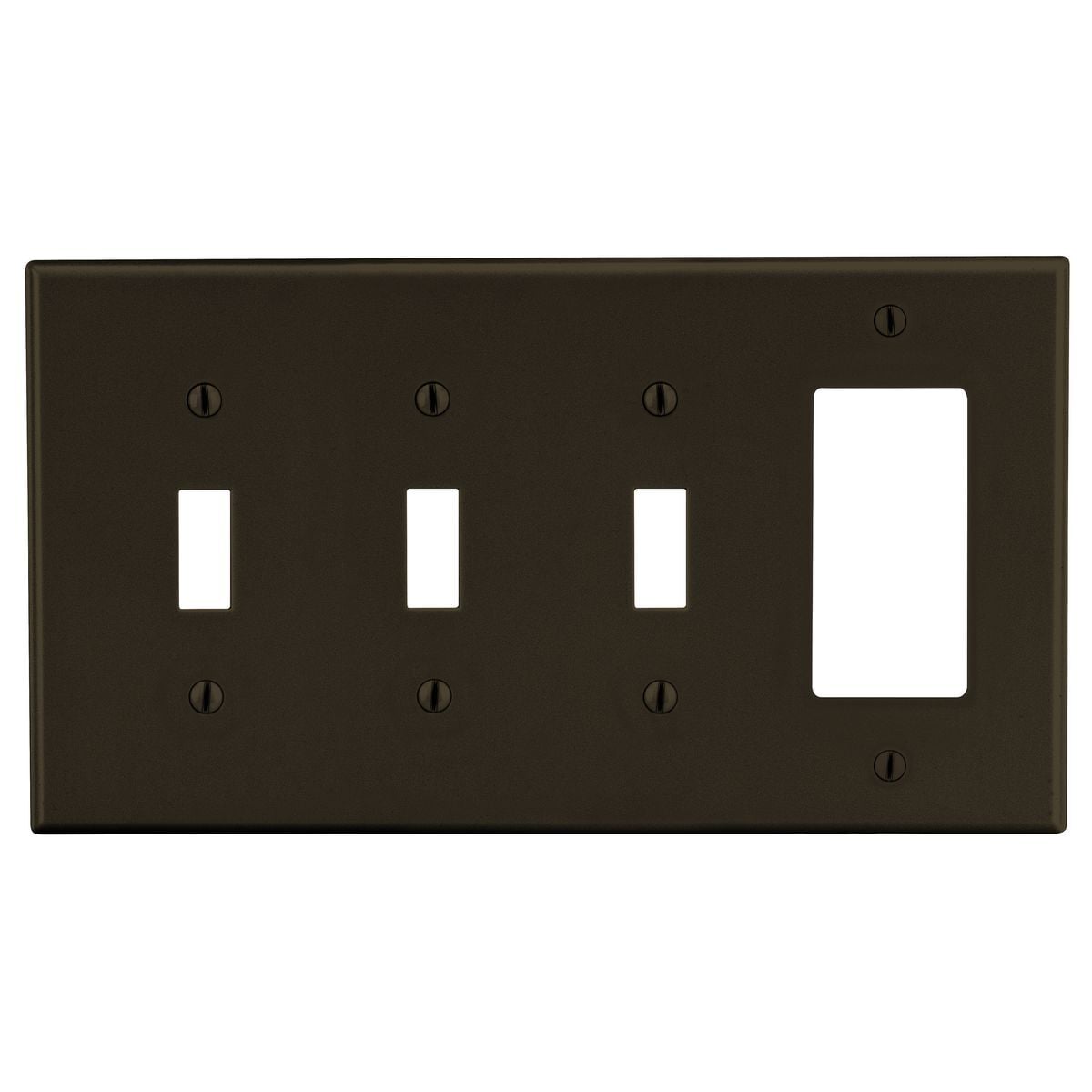 P326 Non-Metallic Standard Wall Plate, 4 Gangs, 8.31 in W x 4.63 in H, Polycarbonate Thermoplastic, Brown