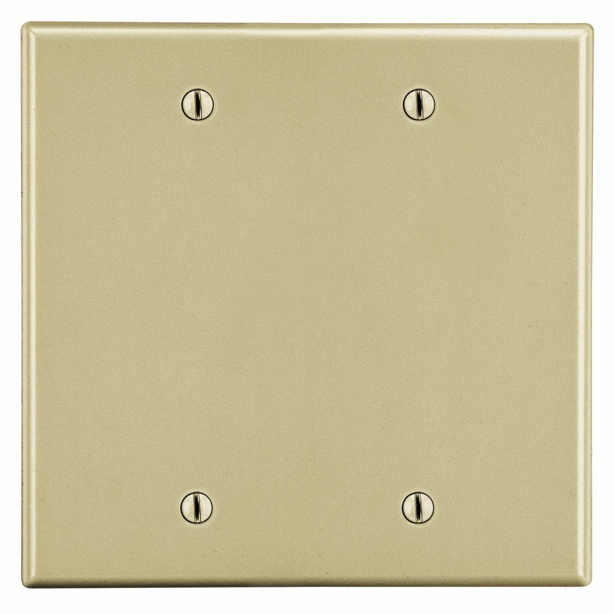 PJ23I Mid-Size Non-Metallic Blank Wall Plate, 2 Gangs, 5 in W x 4.94 in H, Polycarbonate Thermoplastic, Ivory
