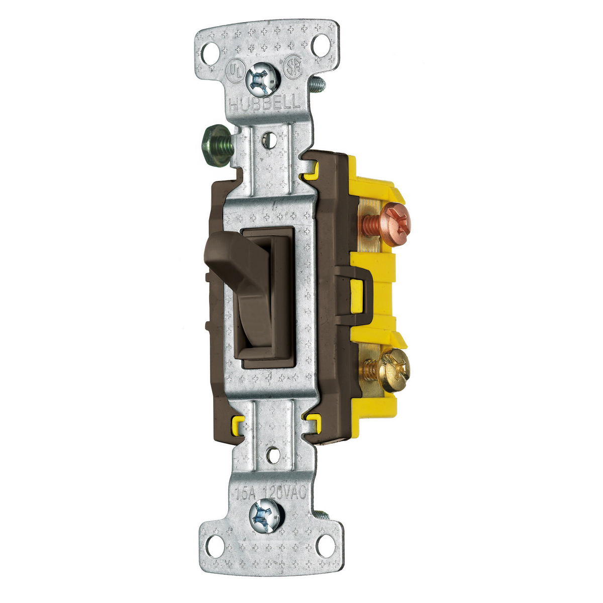 RS315 3-Way Compact General Purpose Grounding Standard Toggle Switch, 120 V, 15 A, 1800 W Power Rating, 2-Position Contact