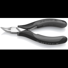 Electronics 45° Angled Pliers-Half Round Tips, ESD Handles, 4 1/2 in., Multi-Component, Polished, Half-round Jaws
