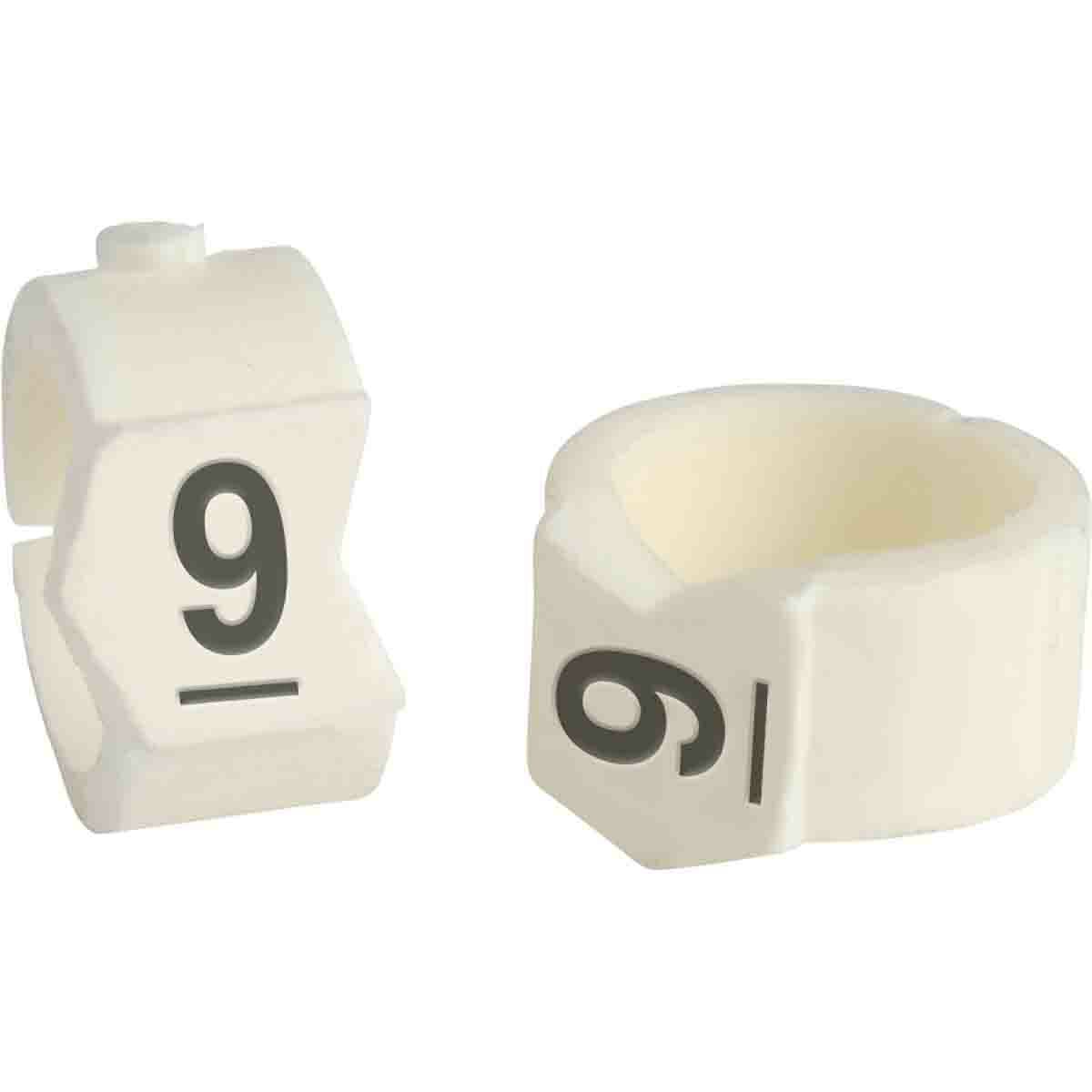 SCN36-9 Clip-Sleeve SCN Pre-Printed Wire Marker, 0.0362 to 0.413 in Wire, 9 Legend, Black on White Legend, White Marker, Nylon