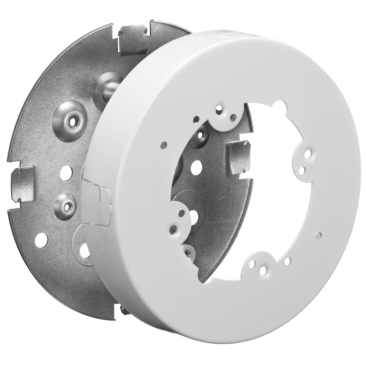 HBL5738WA Combination Standard Fixture Box, 5.7 in L x 5.7 in W x 1.2 in H, Rolled Steel, White