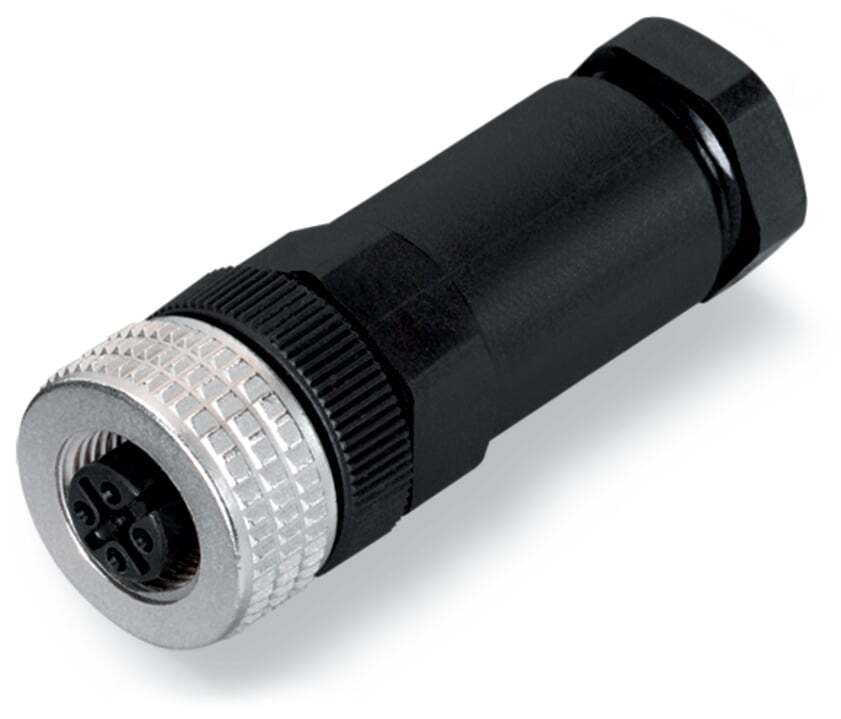 756-9211/040-000 Straight Fitted Pluggable Connector, M12 End Connection, Polyamide