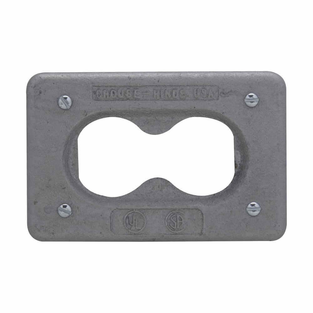 DS23G Receptacle Cover, 4.48 in L x 0.19 in W x 2-3/4 in D, Duplex Cover, Feraloy Iron Alloy