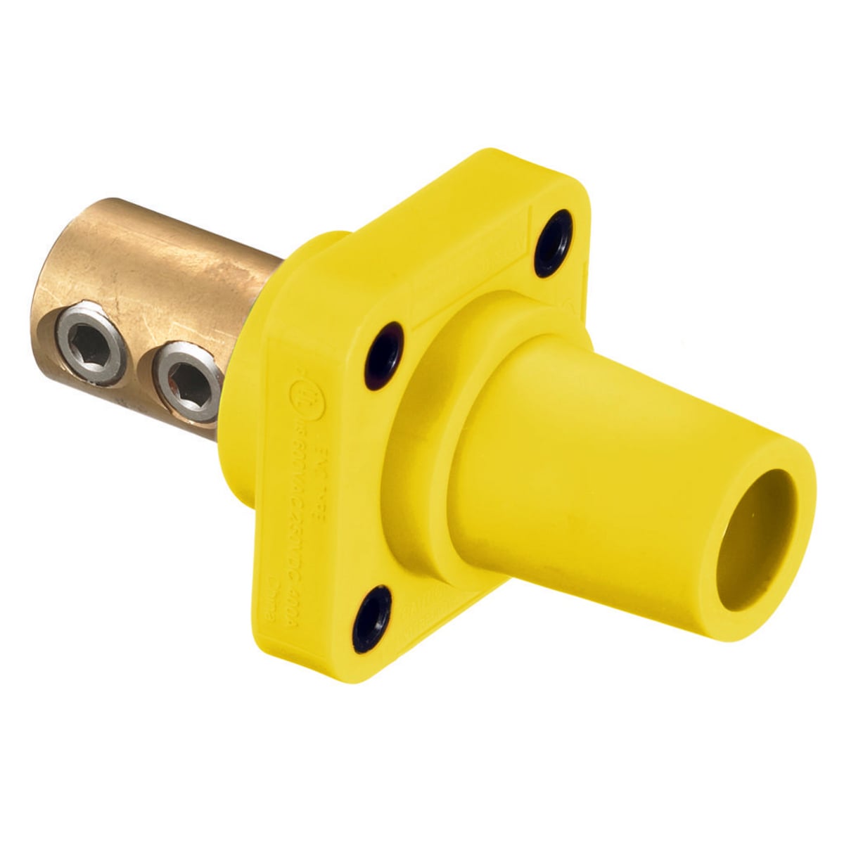 HBLFRY 16 Series 1-Pole Female Heavy Duty Industrial Grade Single Pin Standard Single Pole Receptacle With 300/400 A Plug, 600 V AC/250 V DC, 400 A, 4 to 4/0 AWG Wire, Double Set Screw Connection