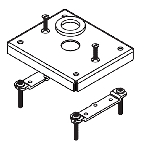428B075 Unassembled Flush Conduit Carpet Plate, 3-7/8 in L x 4-5/8 in W, Steel