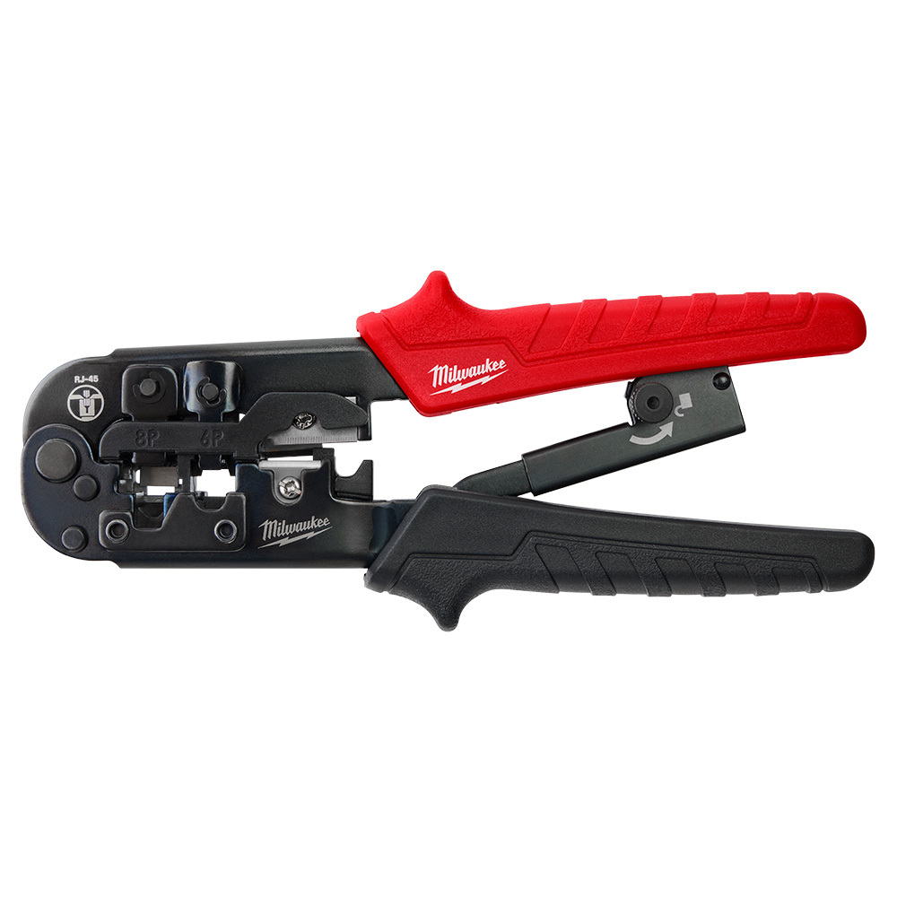 48-22-3074 Pass-Through Crimper and Stripper, Cat 5e/6 Cable, 3.34 in OAL, Metal Body
