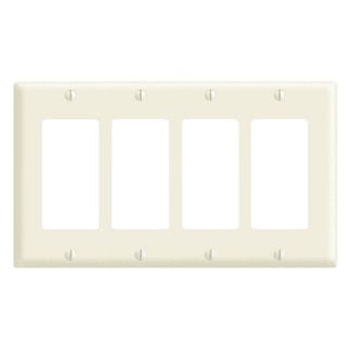 80412 Decora Standard Size Wall Plate, 4 Gangs, 8.18 in W x 4.5 in H, Thermoset, Brown