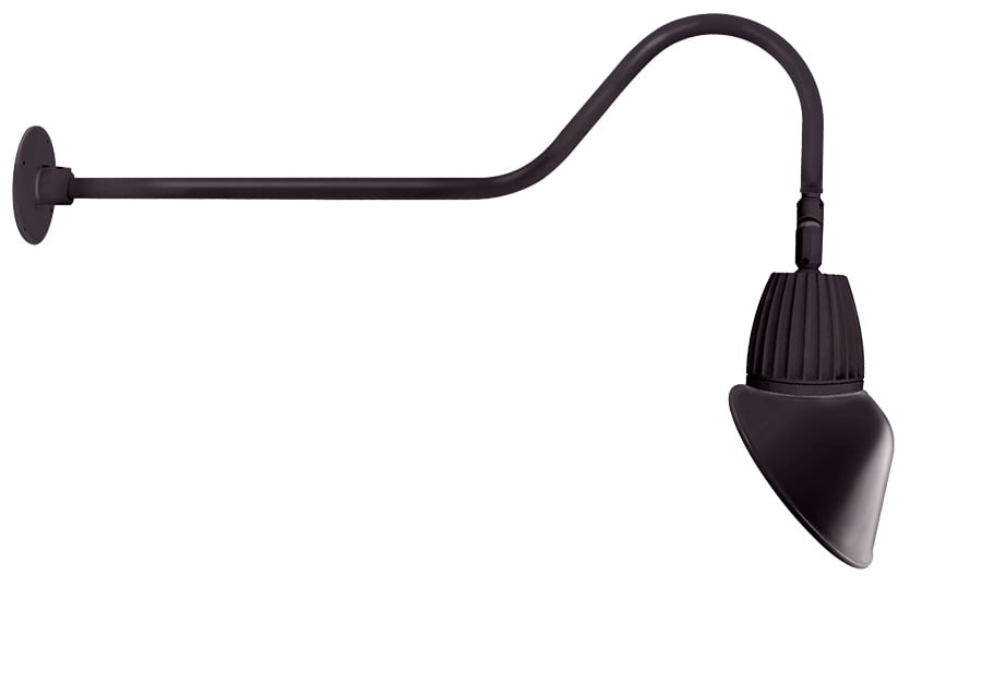 GN2LED26NAC11A LGOOSE Flood Gooseneck Decorative Fixture With GOOSE2A 35 in Goose Arm Style 2, 28 W Fixture, 120/208/240/277 V AC, Bronze Housing